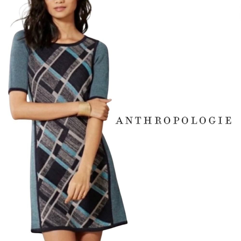 Anthropologie Sparrow Gwyn Blue Wool Sweater Dress - Size Small